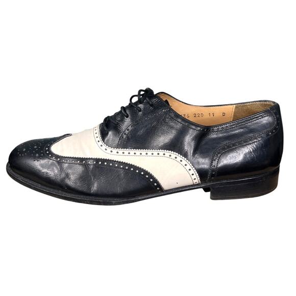 Vintage Salvatore Ferragamo Black White Wingtip Dress Shoe Size 11 D main image 8